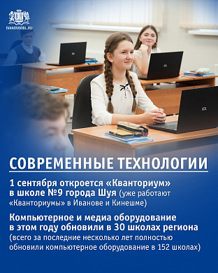 В Ивановской области 1 сентября за парты сядут более 100 тысяч школьников